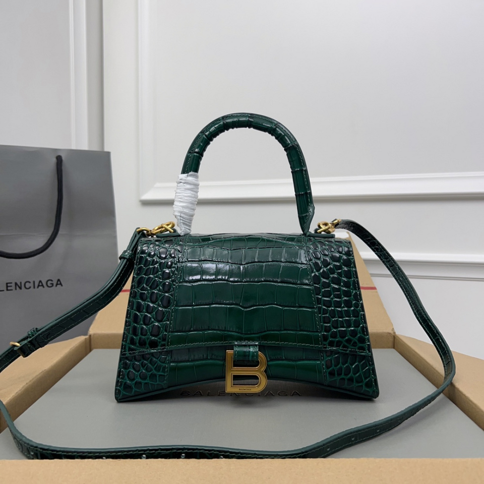 Bolsa Balenciaga Hourglass Média em Couro Croco 23x10x24cm (6 cores)
