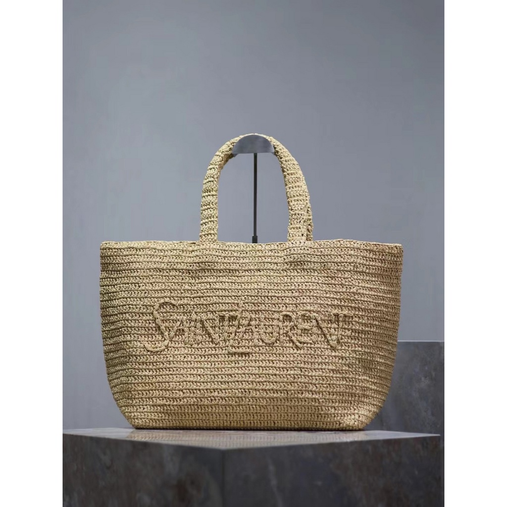 Bolsa Saint Laurent YSL Tote em Ráfia 41x50×43×17cm