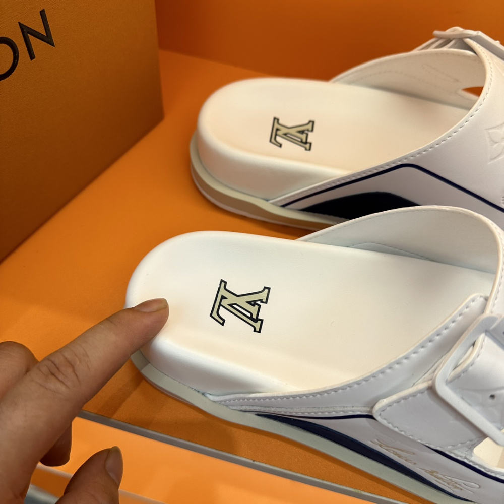 Chinelo Lv Trainer Branco/Azul