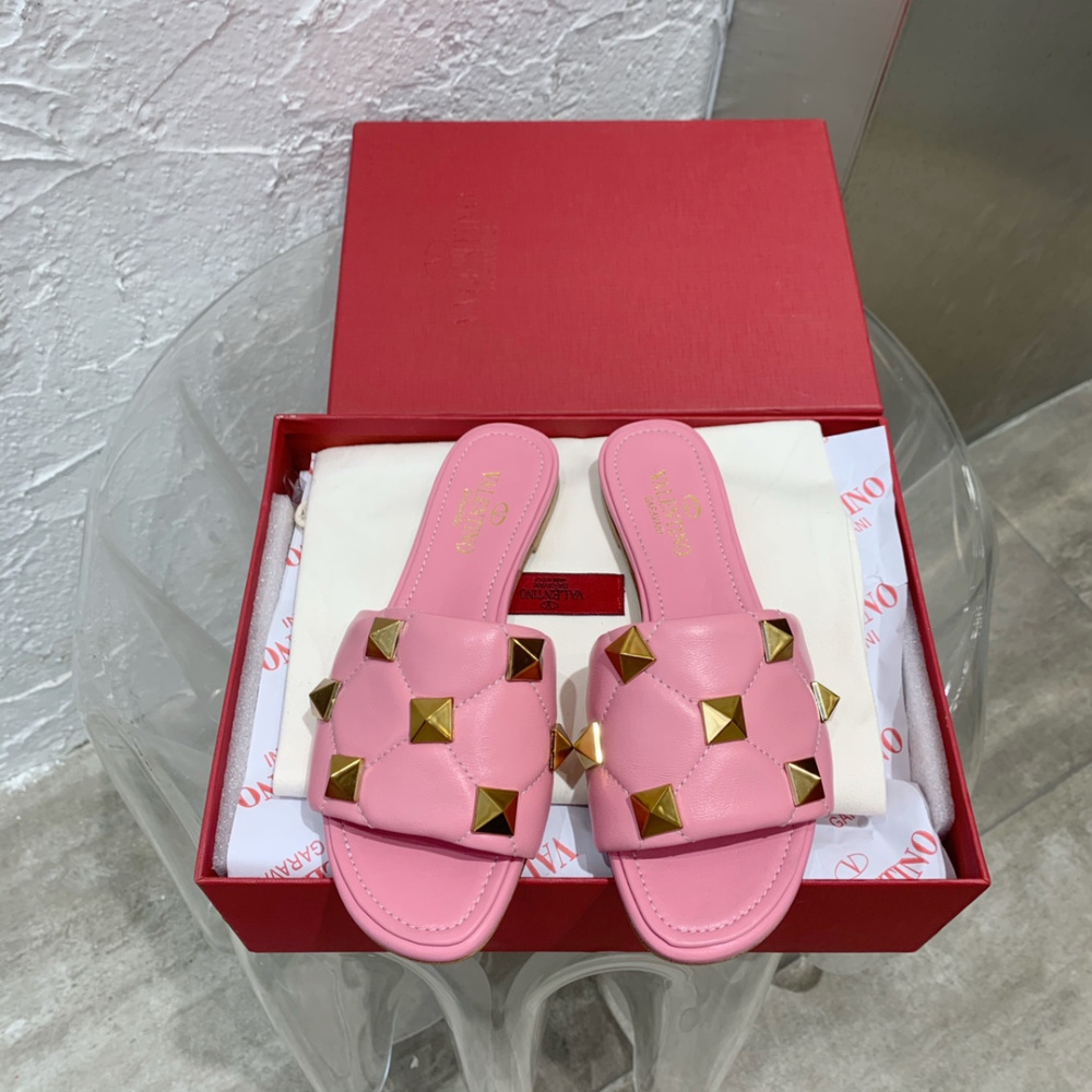 Sandália Valentino Garavani Roman Stud Mules Rosa