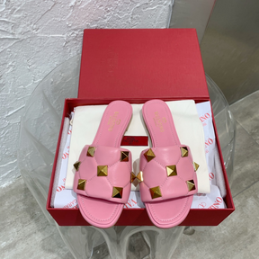 Sandália Valentino Garavani Roman Stud Mules Rosa