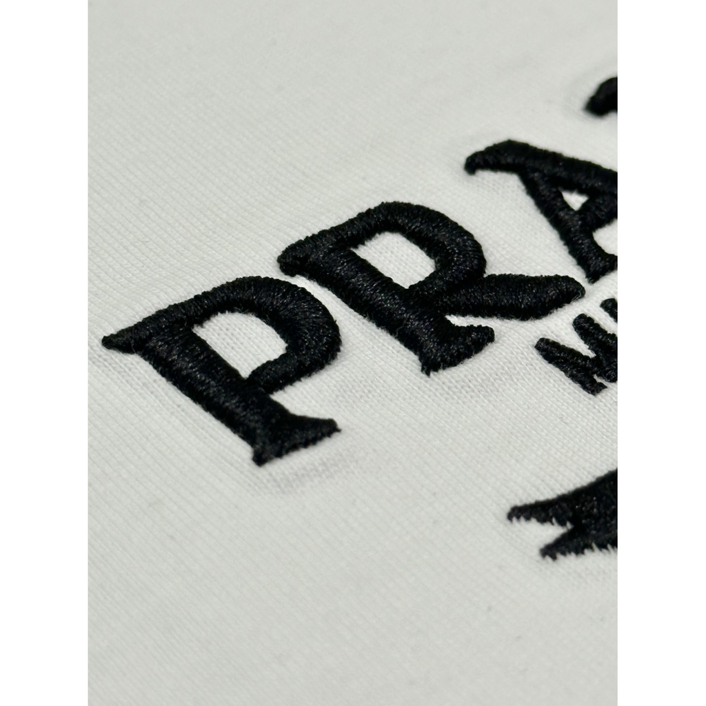 Camisa Prada em algodão com Bordado Prada Branca