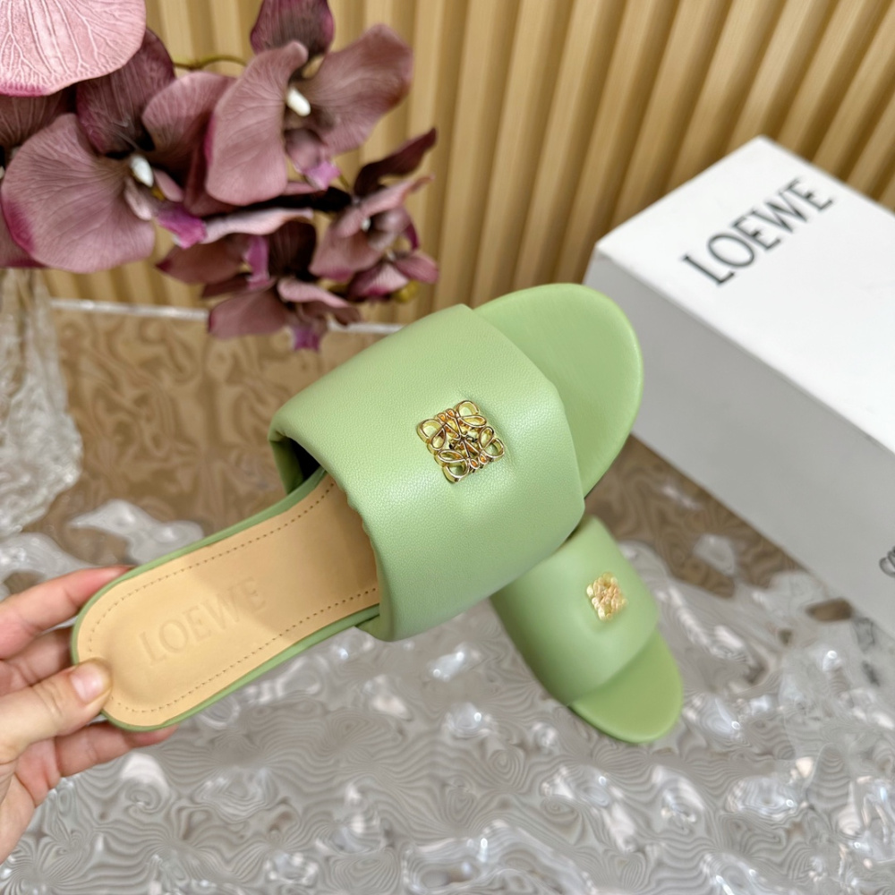 Sandália Loewe Anagram Padded Verde Pastel