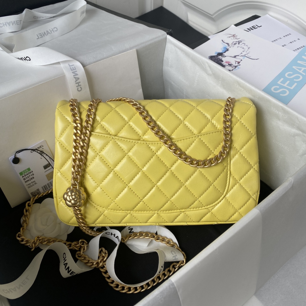 Bolsa Chanel Lambskin Quilted Sweet Camellia Flap 14.5X23.5X7CM