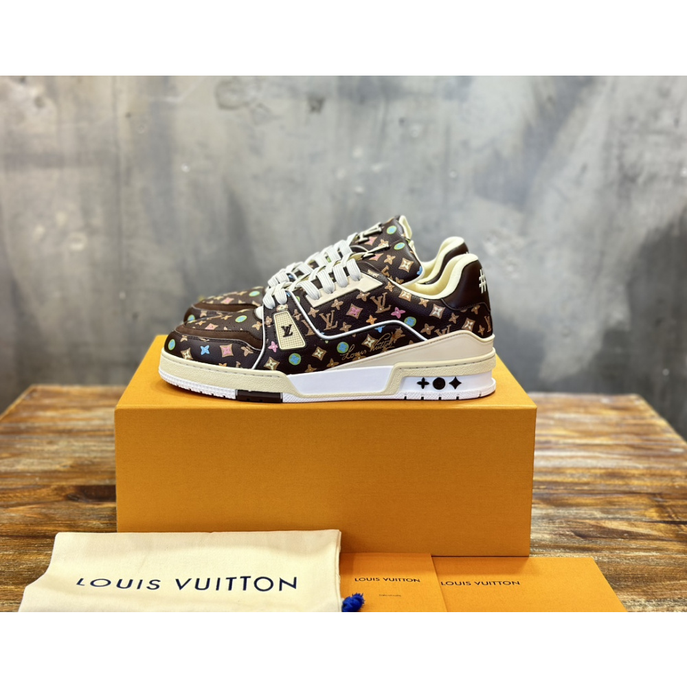 Tênis Louis Vuitton by Tyler the Creator LV Trainer Mocha Multicolor