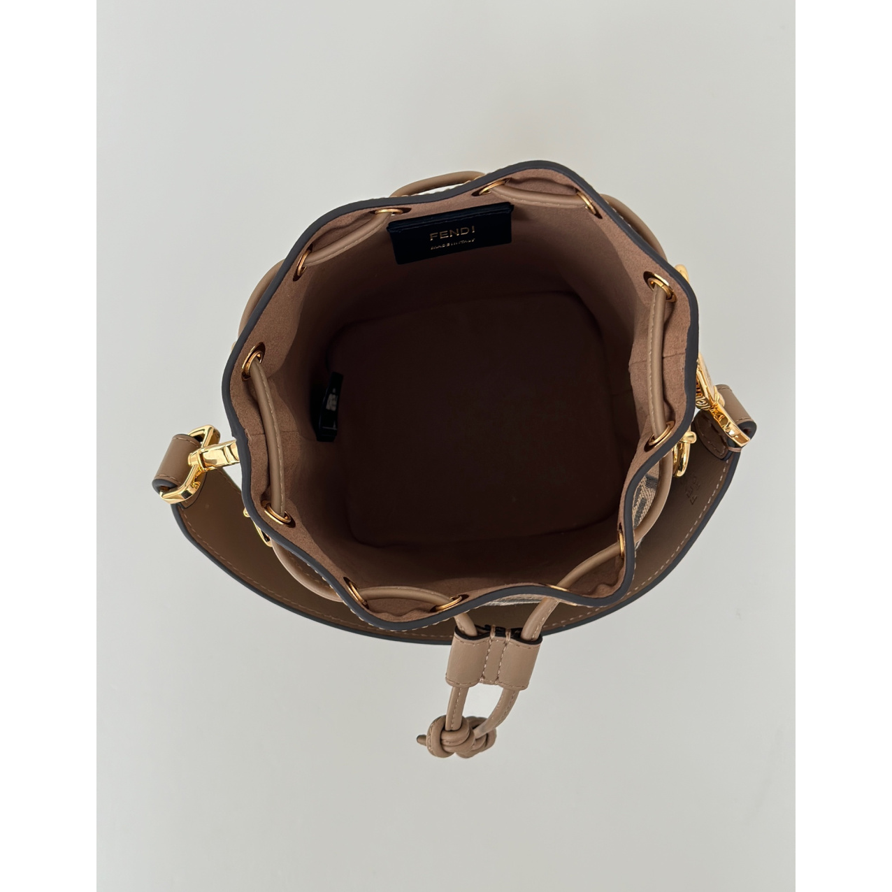 Bolsa Fendi Mon Tresor Tissu Marrom 14x12x18cm