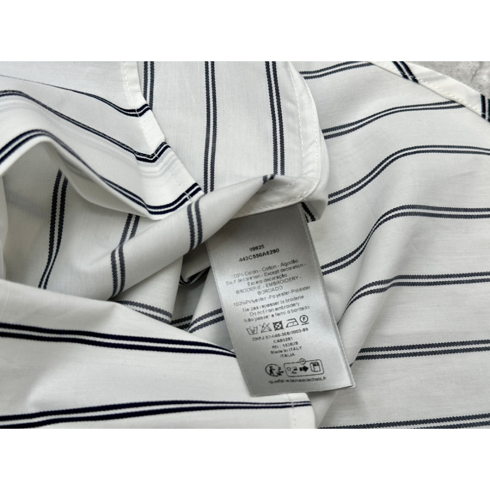 Camisa Social Listrada Dior COUTURE Branca/Preta