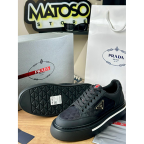 Tênis Prada Cano Baixo Couro Preto