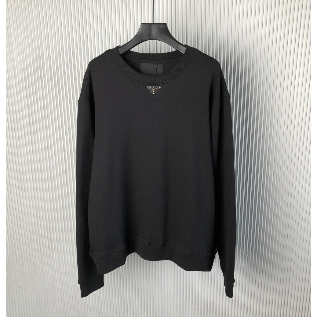 Moletom Prada com Logo Triangular Preta
