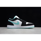 AIR JORDAN 1 LOW WHITE/BLACK-ISLAND GREEN
