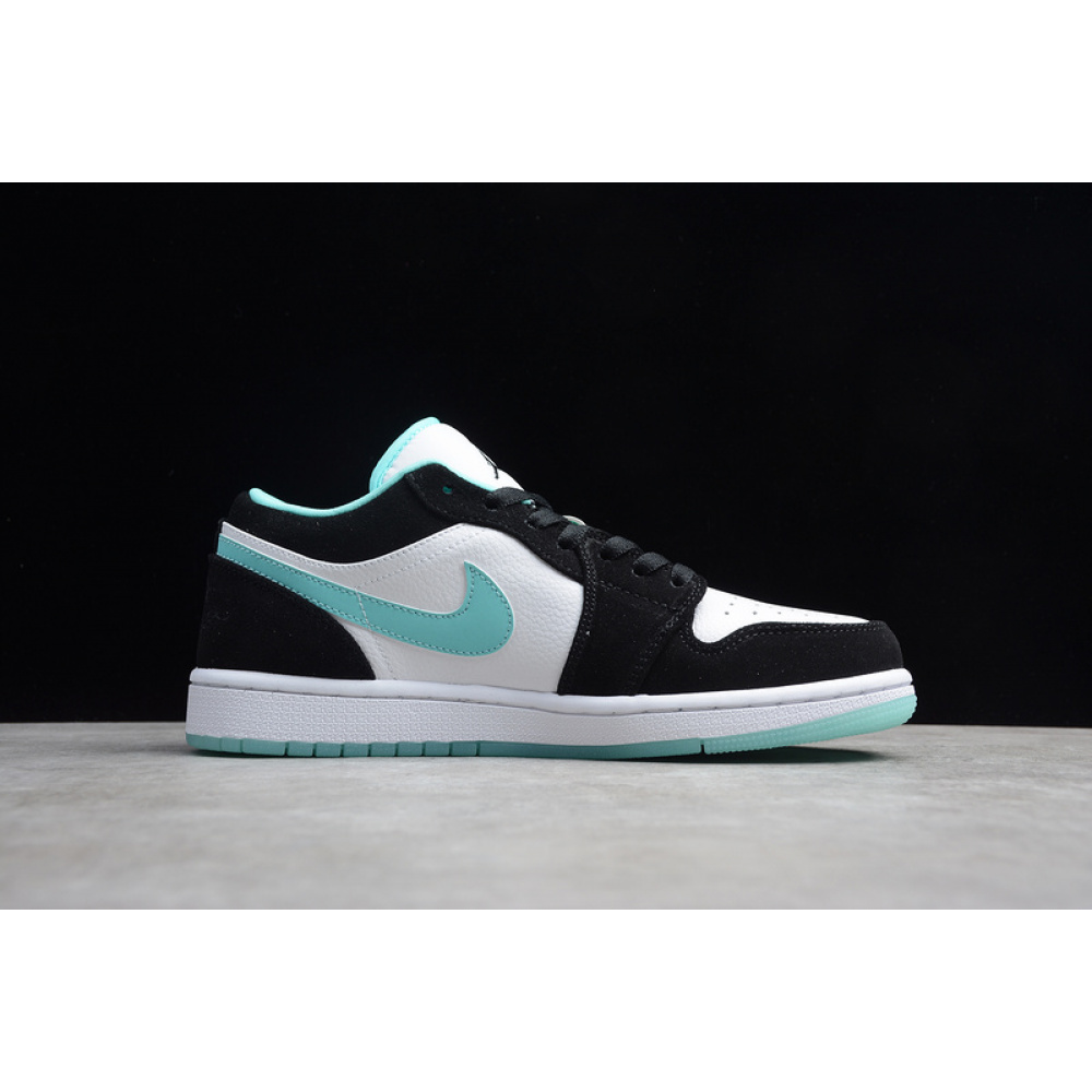 AIR JORDAN 1 LOW WHITE/BLACK-ISLAND GREEN