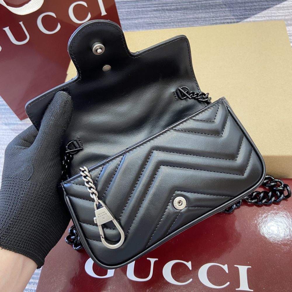 Bolsa Gucci GG Marmont super mini 16.5x10x4.5cm (quatro cores) Logo GG acompanha cor do Couro