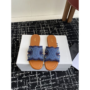 Sandália Celine Marina Finged Mule em Denim