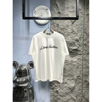 Camiseta de Algodão Louis Vuitton Logo em 3D Branca