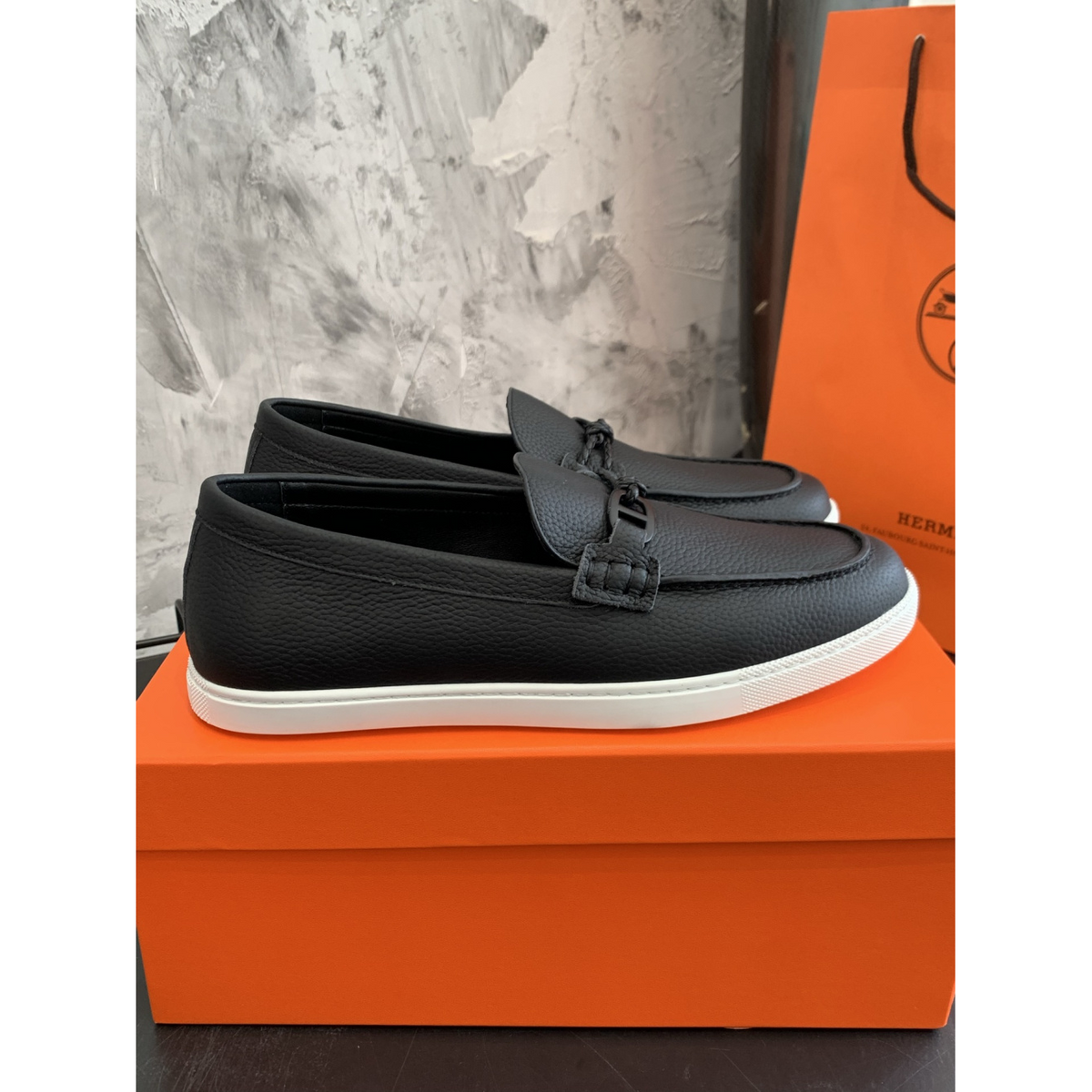 Tênis Hermès Mocassim Ignacio Preto