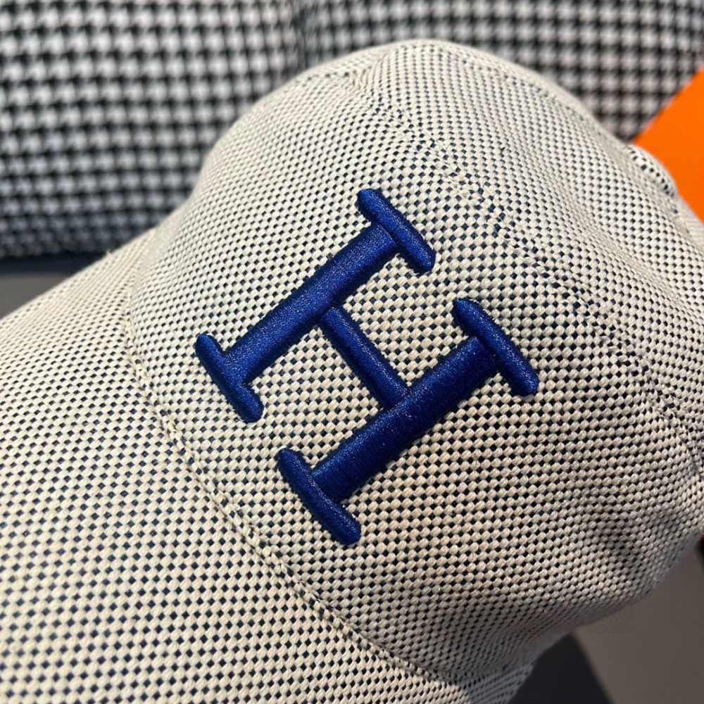 Boné Hermès Baseball Off/Azul  Logo H
