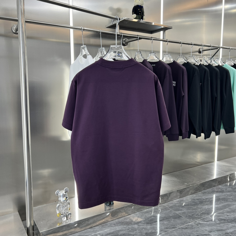 Camiseta de Algodão Balenciaga com Logo estampado Roxo