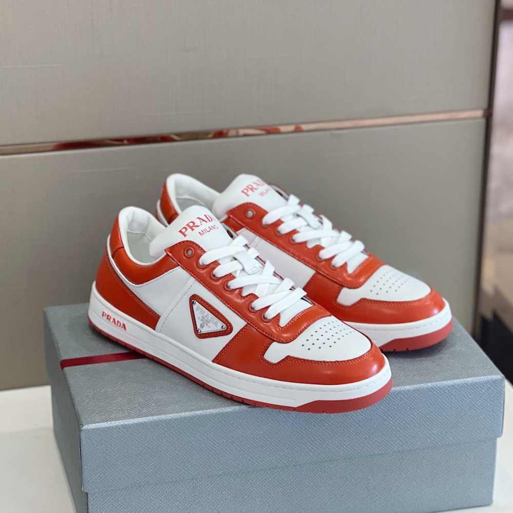 Prada Tênis Cano Baixo Downtown Vermelho