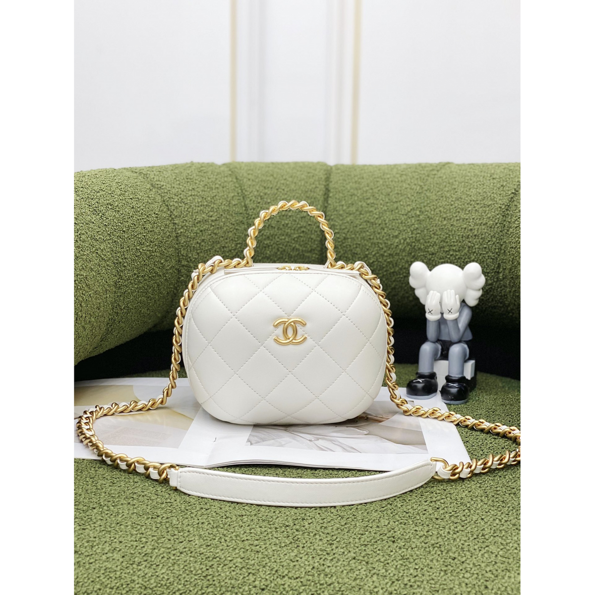 Bolsa Chanel Branca 13.5x16.5x10.5CM