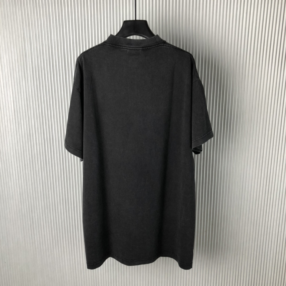 Camiseta de Algodão Balenciaga Oversize Belleville Preta