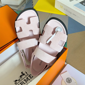 Sandália Hermès Genius em Camurça Rosa