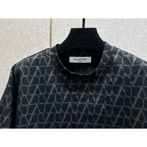 Camisa Valentino de algodão com Estampa Iconographe Toile Preto