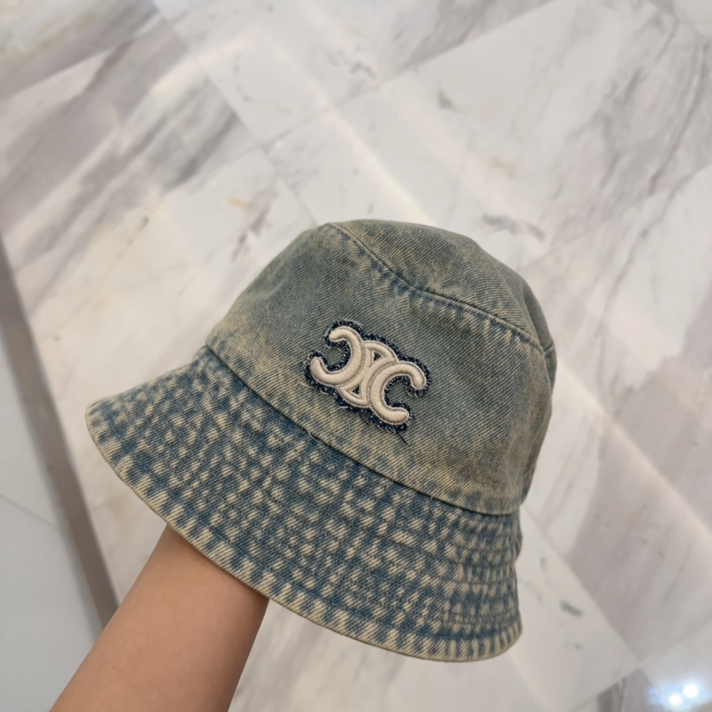 Chapéu Bucket Celine Triomphe Jeans Washed