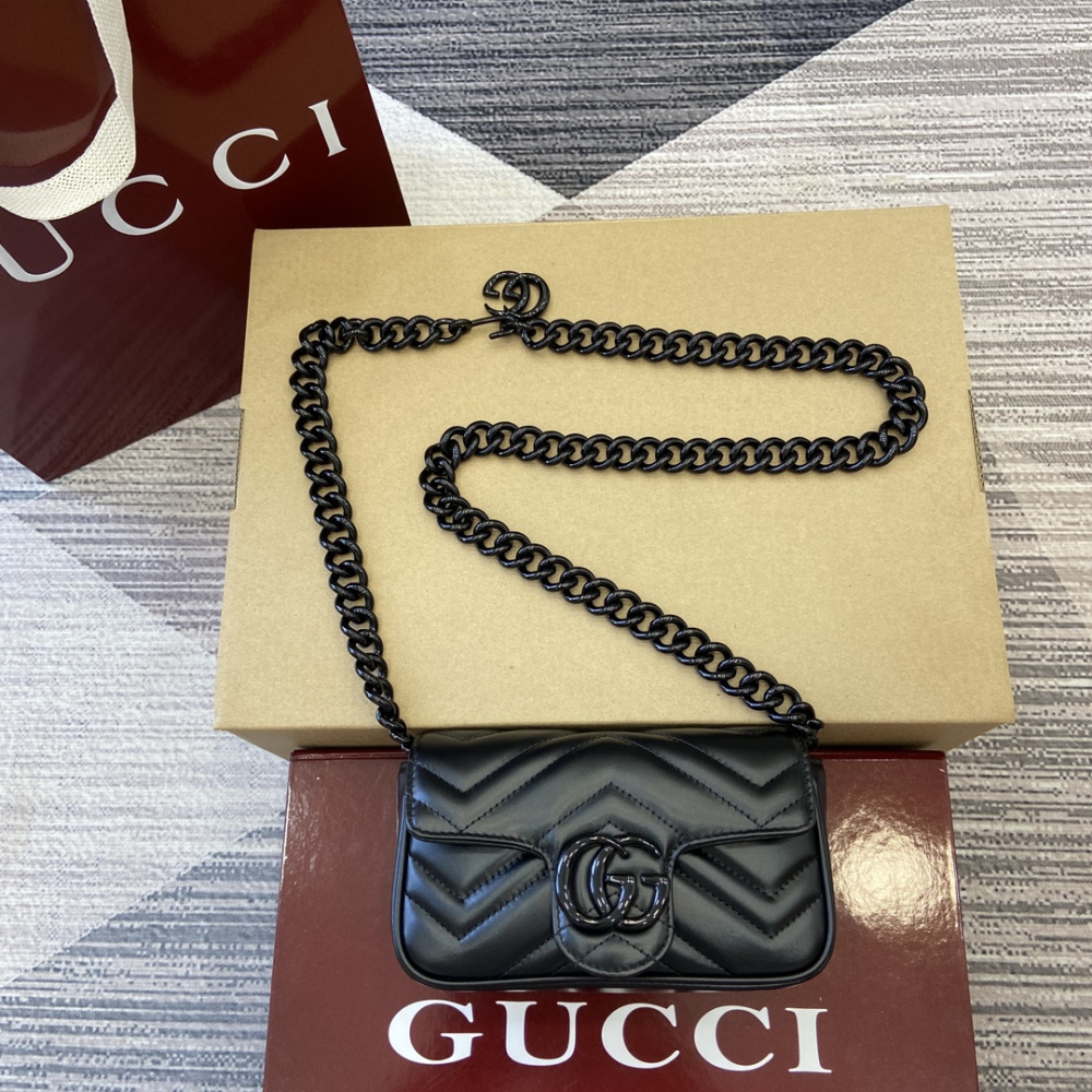 Bolsa Gucci GG Marmont super mini 16.5x10x4.5cm (quatro cores) Logo GG acompanha cor do Couro