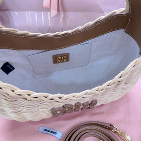 Bolsa MiuMiu de Ombro Wander em Vime 20X17X6cm