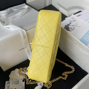 Bolsa Chanel Lambskin Quilted Sweet Camellia Flap 14.5X23.5X7CM